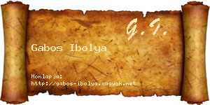 Gabos Ibolya névjegykártya